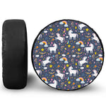Unicorn Dream Cartoon Pattern Print Leather Spare Tire Cover