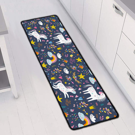 Unicorn Dream Cartoon Pattern Print Long Kitchen Mat