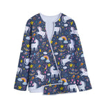 Unicorn Dream Cartoon Pattern Print Long Sleeve Short Coat
