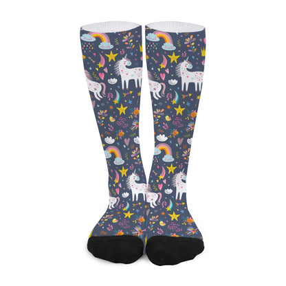 Unicorn Dream Cartoon Pattern Print Long Socks