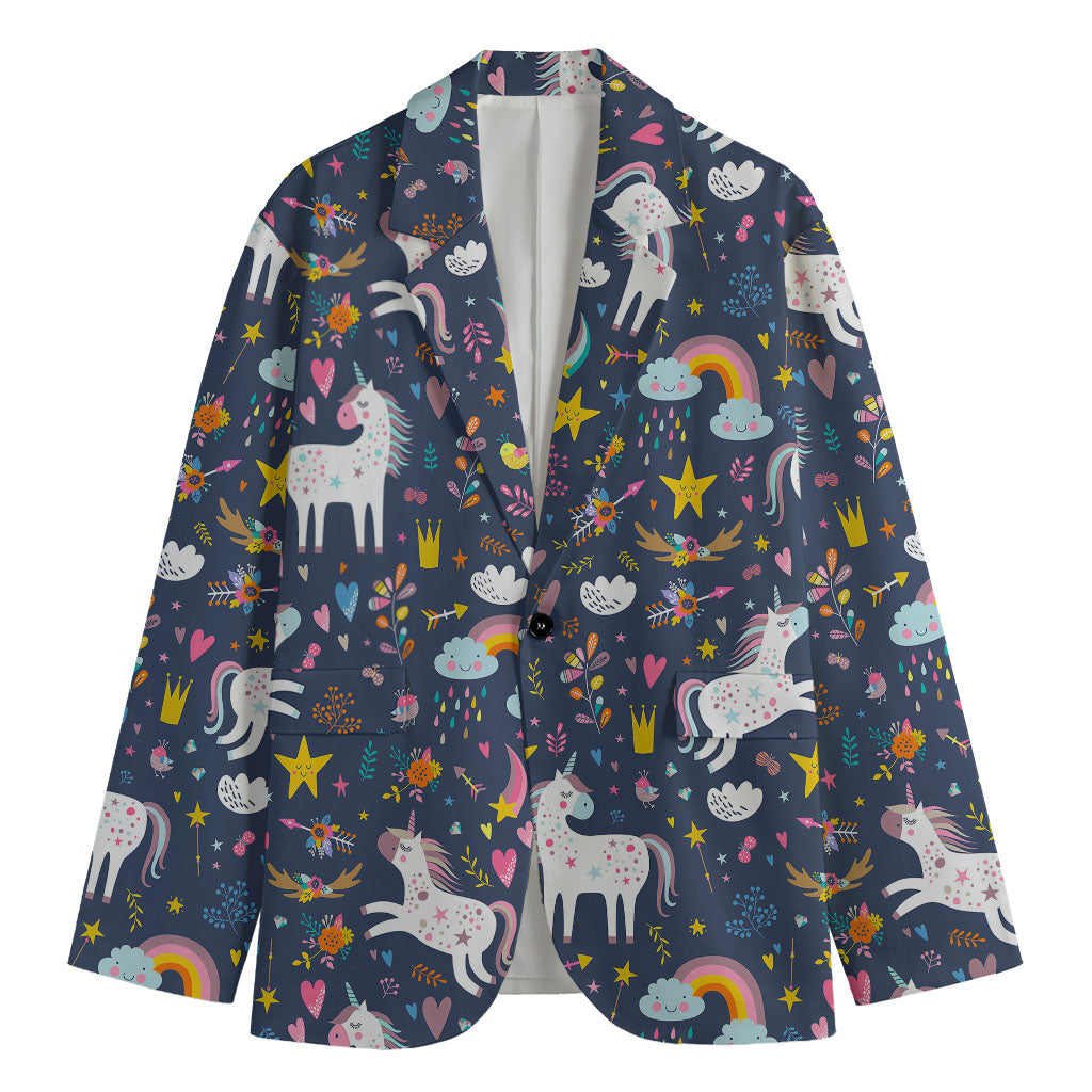 Unicorn Dream Cartoon Pattern Print Men's Blazer