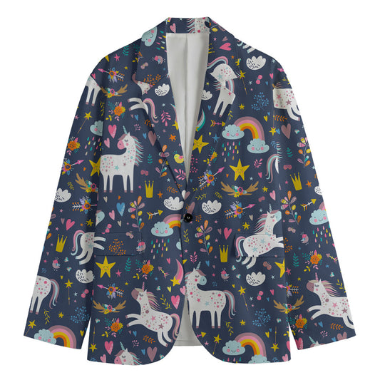 Unicorn Dream Cartoon Pattern Print Men's Blazer