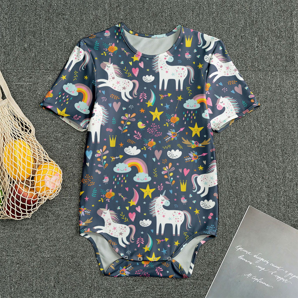 Unicorn Dream Cartoon Pattern Print Men's Bodysuit