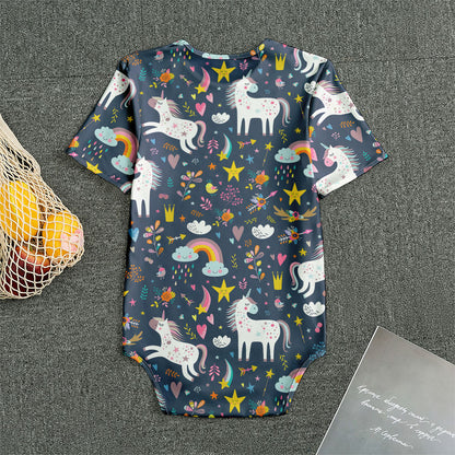 Unicorn Dream Cartoon Pattern Print Men's Bodysuit