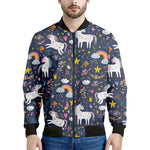 Unicorn Dream Cartoon Pattern Print Men's Bomber Jacket