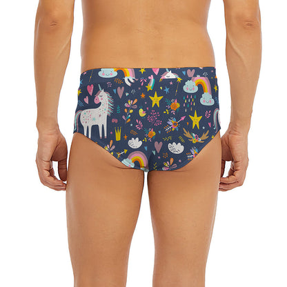 Unicorn Dream Cartoon Pattern Print Men's Briefs
