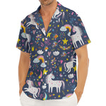 Unicorn Dream Cartoon Pattern Print Men's Deep V-Neck Shirt