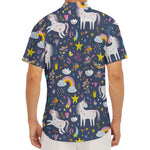 Unicorn Dream Cartoon Pattern Print Men's Deep V-Neck Shirt