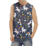 Unicorn Dream Cartoon Pattern Print Men's Fitness Tank Top