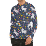Unicorn Dream Cartoon Pattern Print Men's Long Sleeve Rash Guard