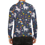 Unicorn Dream Cartoon Pattern Print Men's Long Sleeve Rash Guard