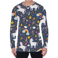 Unicorn Dream Cartoon Pattern Print Men's Long Sleeve T-Shirt