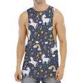 Unicorn Dream Cartoon Pattern Print Men's Muscle Tank Top