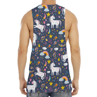 Unicorn Dream Cartoon Pattern Print Men's Muscle Tank Top