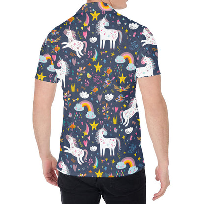 Unicorn Dream Cartoon Pattern Print Men's Shirt