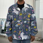 Unicorn Dream Cartoon Pattern Print Men's Shirt Jacket
