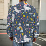 Unicorn Dream Cartoon Pattern Print Men's Shirt Jacket