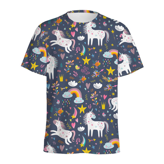 Unicorn Dream Cartoon Pattern Print Men's Sports T-Shirt