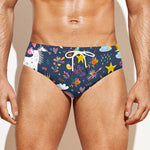 Unicorn Dream Cartoon Pattern Print Men's Swim Briefs