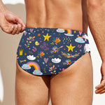 Unicorn Dream Cartoon Pattern Print Men's Swim Briefs