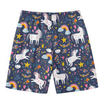 Unicorn Dream Cartoon Pattern Print Men's Swim Trunks