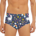 Unicorn Dream Cartoon Pattern Print Men's Triangle Swim Briefs