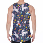 Unicorn Dream Cartoon Pattern Print Men's Velvet Tank Top