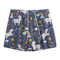 Unicorn Dream Cartoon Pattern Print Mesh Shorts