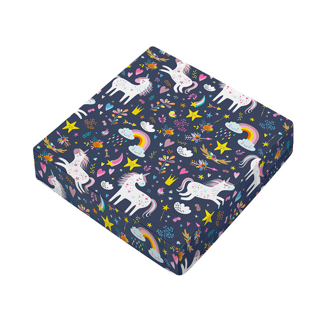 Unicorn Dream Cartoon Pattern Print Outdoor Seat Cushion Cover