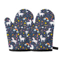 Unicorn Dream Cartoon Pattern Print Oven Mitts