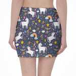 Unicorn Dream Cartoon Pattern Print Pencil Mini Skirt