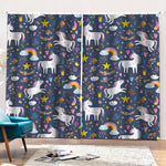 Unicorn Dream Cartoon Pattern Print Pencil Pleat Curtains