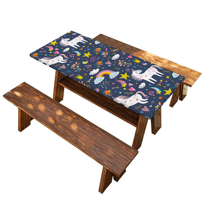 Unicorn Dream Cartoon Pattern Print Picnic Table Cover