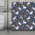 Unicorn Dream Cartoon Pattern Print Polyester Shower Curtain