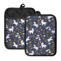 Unicorn Dream Cartoon Pattern Print Pot Holders With Pocket