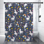 Unicorn Dream Cartoon Pattern Print Premium Shower Curtain
