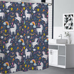 Unicorn Dream Cartoon Pattern Print Premium Shower Curtain