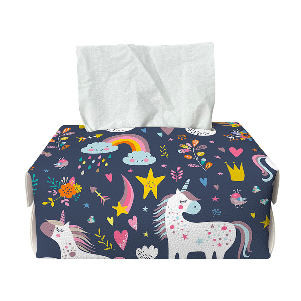 Unicorn Dream Cartoon Pattern Print Rectangle Tissue Box Cover