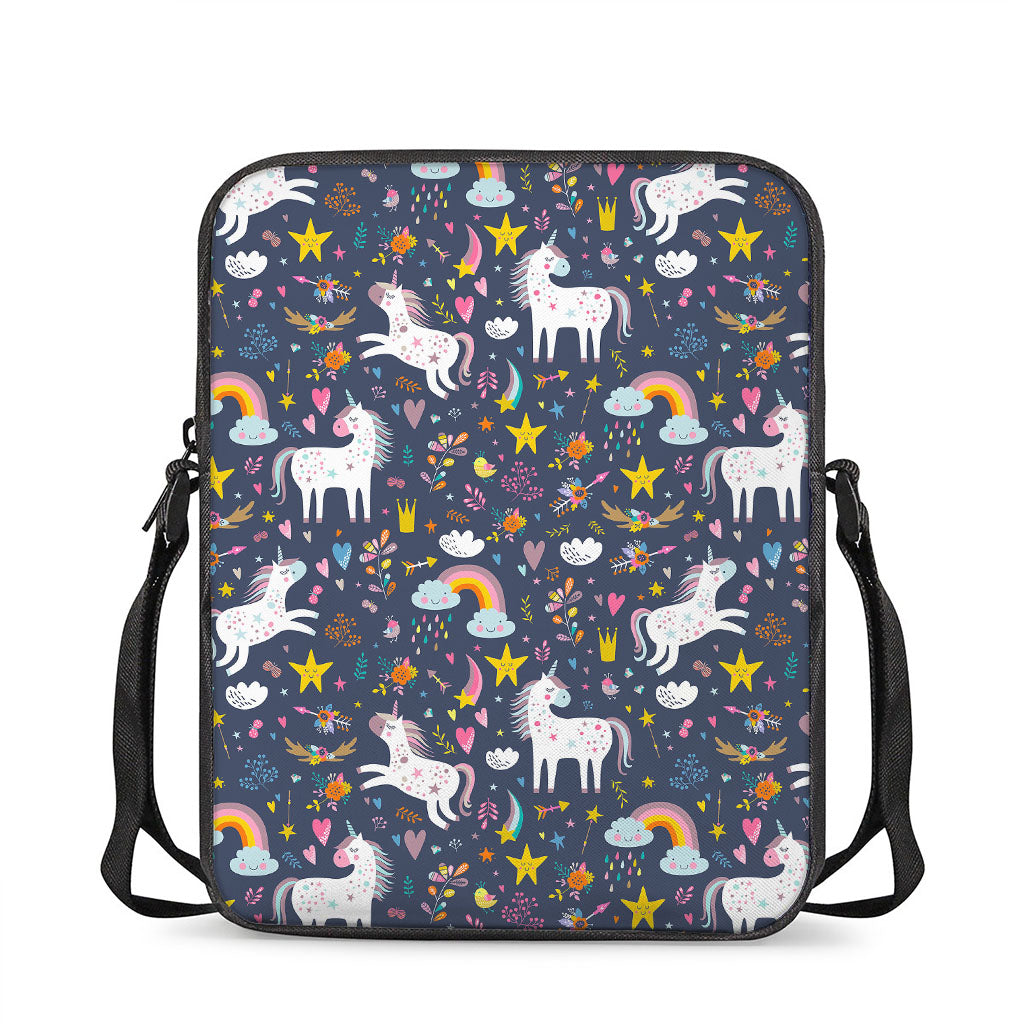 Unicorn Dream Cartoon Pattern Print Rectangular Crossbody Bag