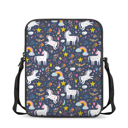Unicorn Dream Cartoon Pattern Print Rectangular Crossbody Bag