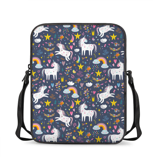 Unicorn Dream Cartoon Pattern Print Rectangular Crossbody Bag