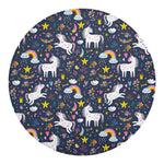Unicorn Dream Cartoon Pattern Print Round Blanket