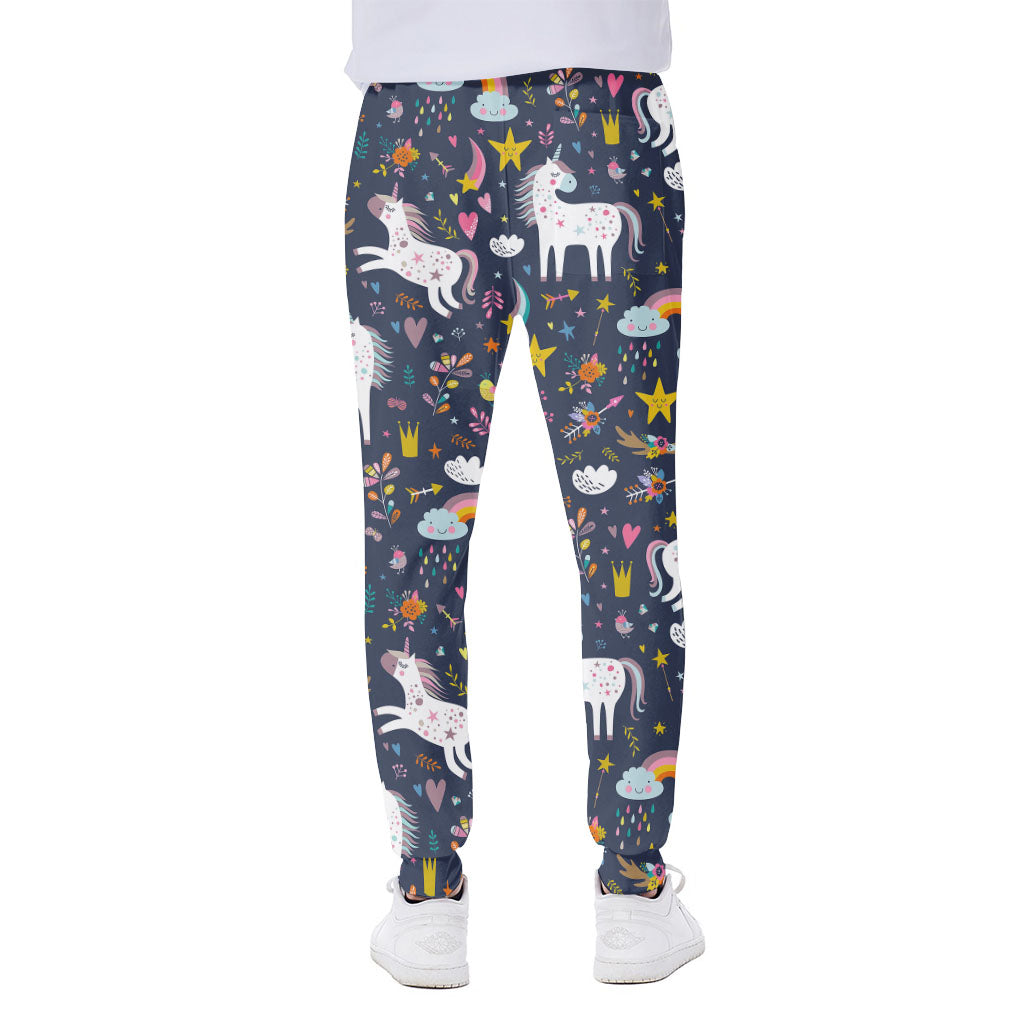 Unicorn Dream Cartoon Pattern Print Scuba Joggers