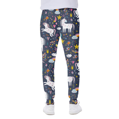 Unicorn Dream Cartoon Pattern Print Scuba Joggers