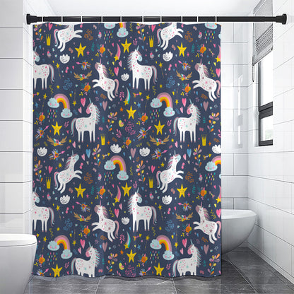 Unicorn Dream Cartoon Pattern Print Shower Curtain