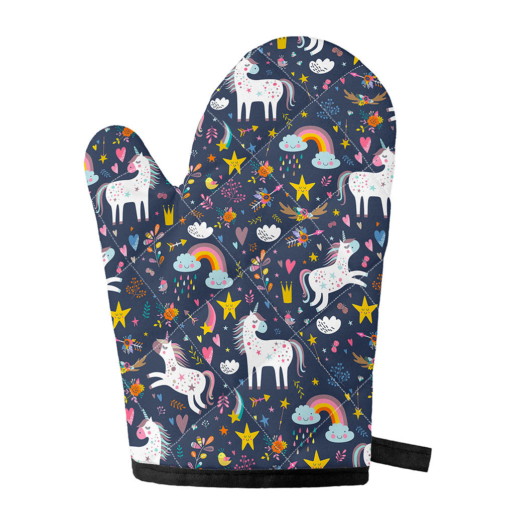 Unicorn Dream Cartoon Pattern Print Single Oven Mitt