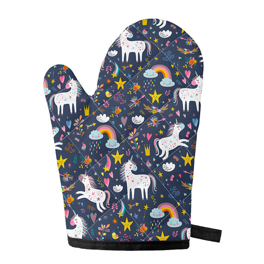 Unicorn Dream Cartoon Pattern Print Single Oven Mitt