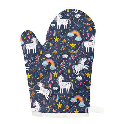Unicorn Dream Cartoon Pattern Print Single Oven Mitt