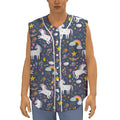 Unicorn Dream Cartoon Pattern Print Sleeveless Baseball Jersey