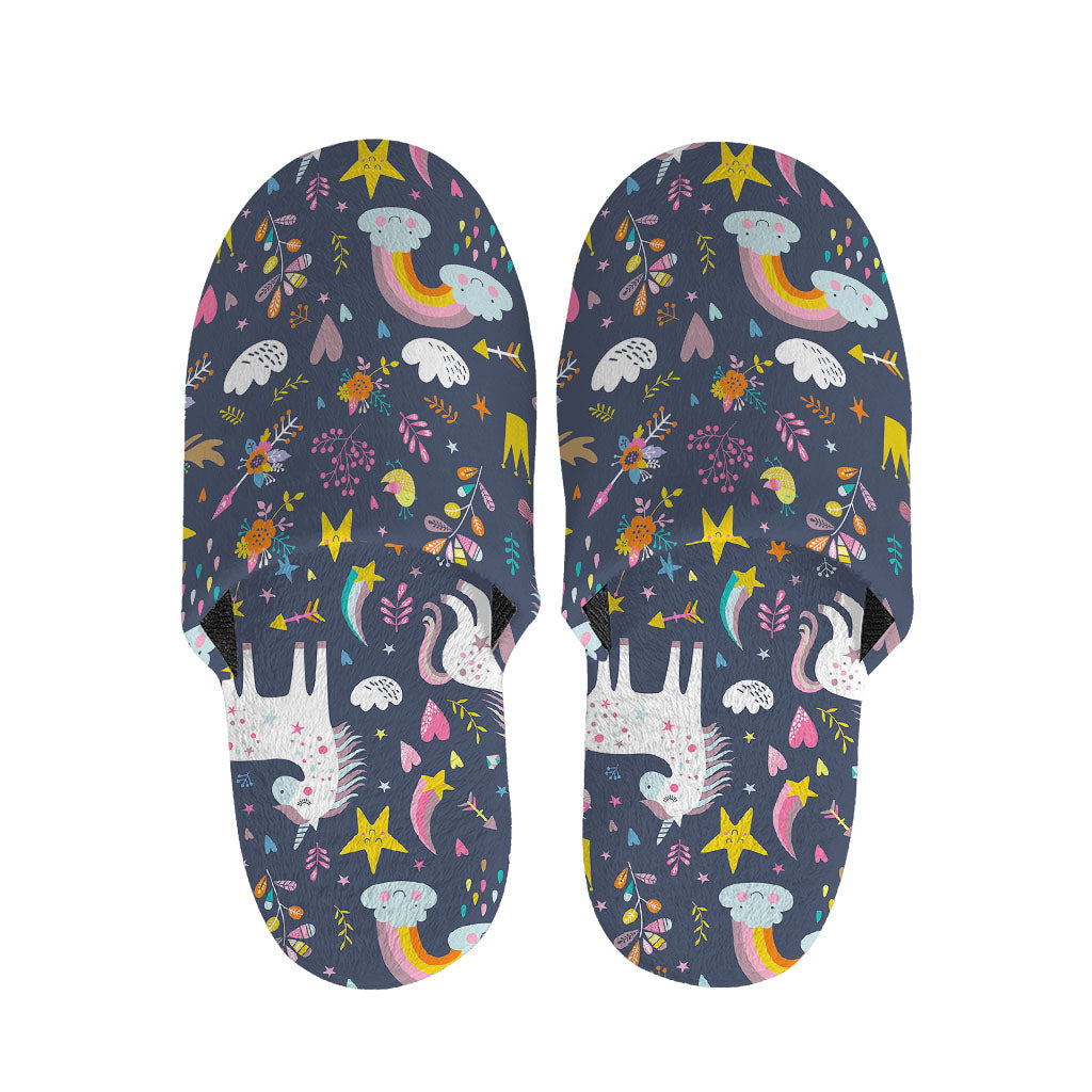 Unicorn Dream Cartoon Pattern Print Slippers